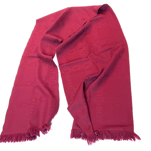 Fendi Wool Scarf Burgundy